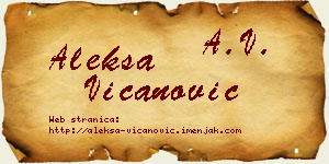 Aleksa Vicanović vizit kartica